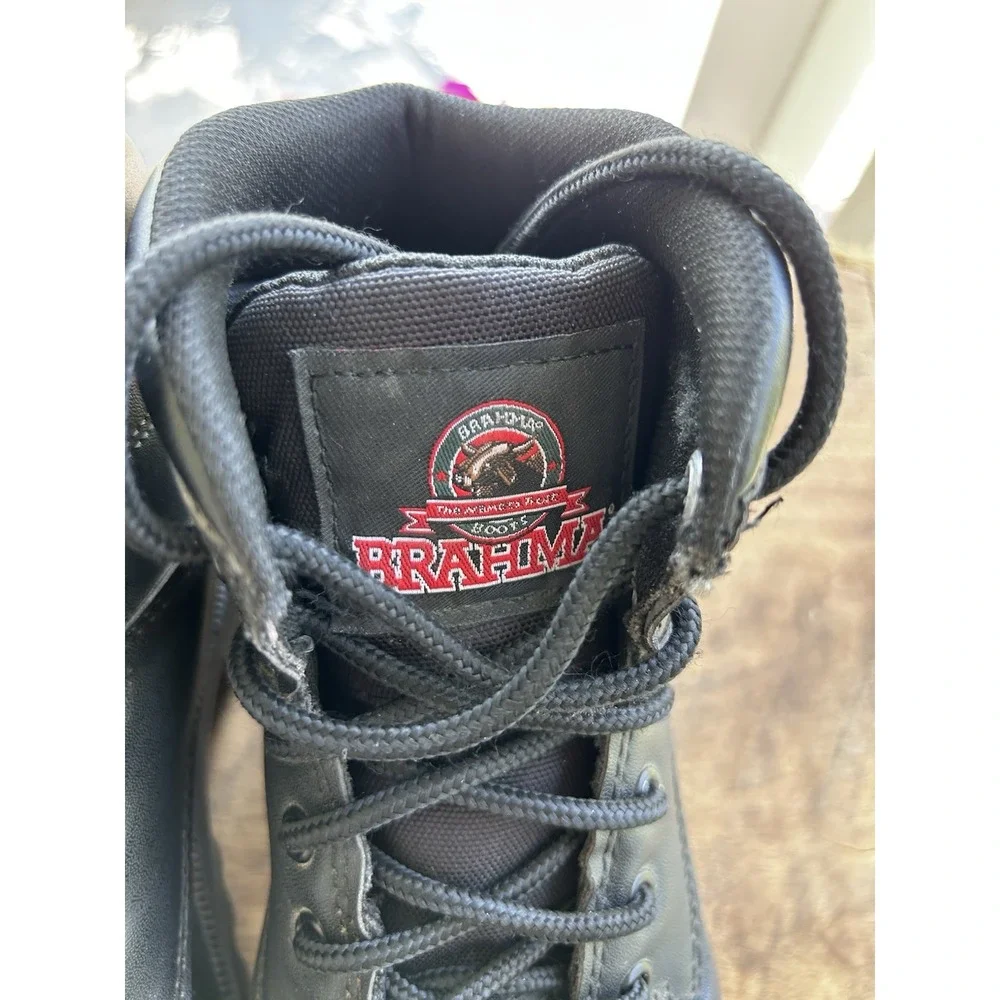 Brahma Work Boots Mens 7 Black Slip Resistant Oil Resistant Lace Up